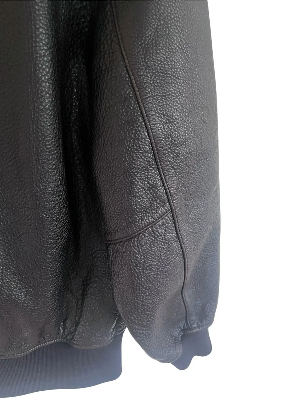 Banana Republic Black Distressed Oversized Leather Bomber Jacket XS